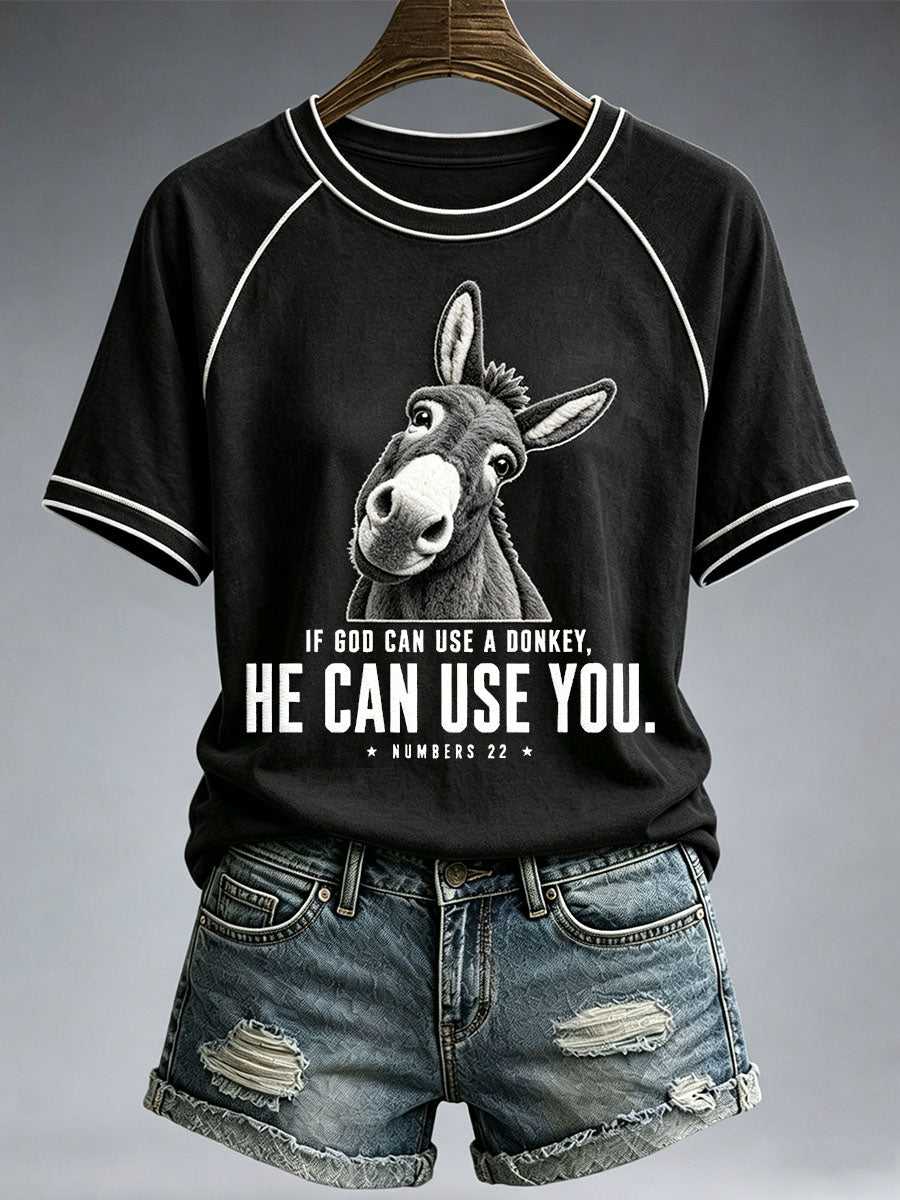 Women's If God Can Use A Donkey He Can Use You T-Shirt