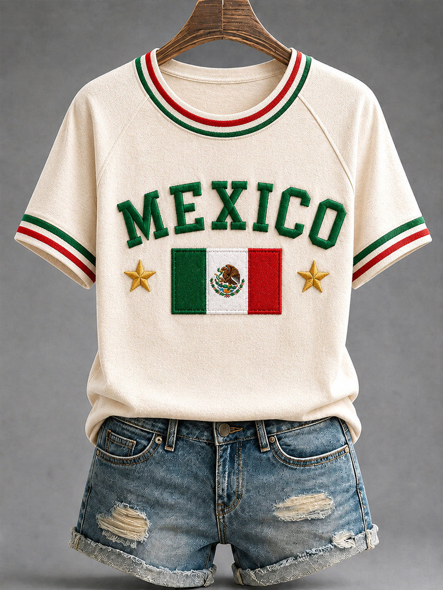Women's Mexico Lover Art O-neck Short Sleeve T-shirt