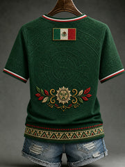 Women's Mexico Lover Art V-neck Short Sleeve T-shirt