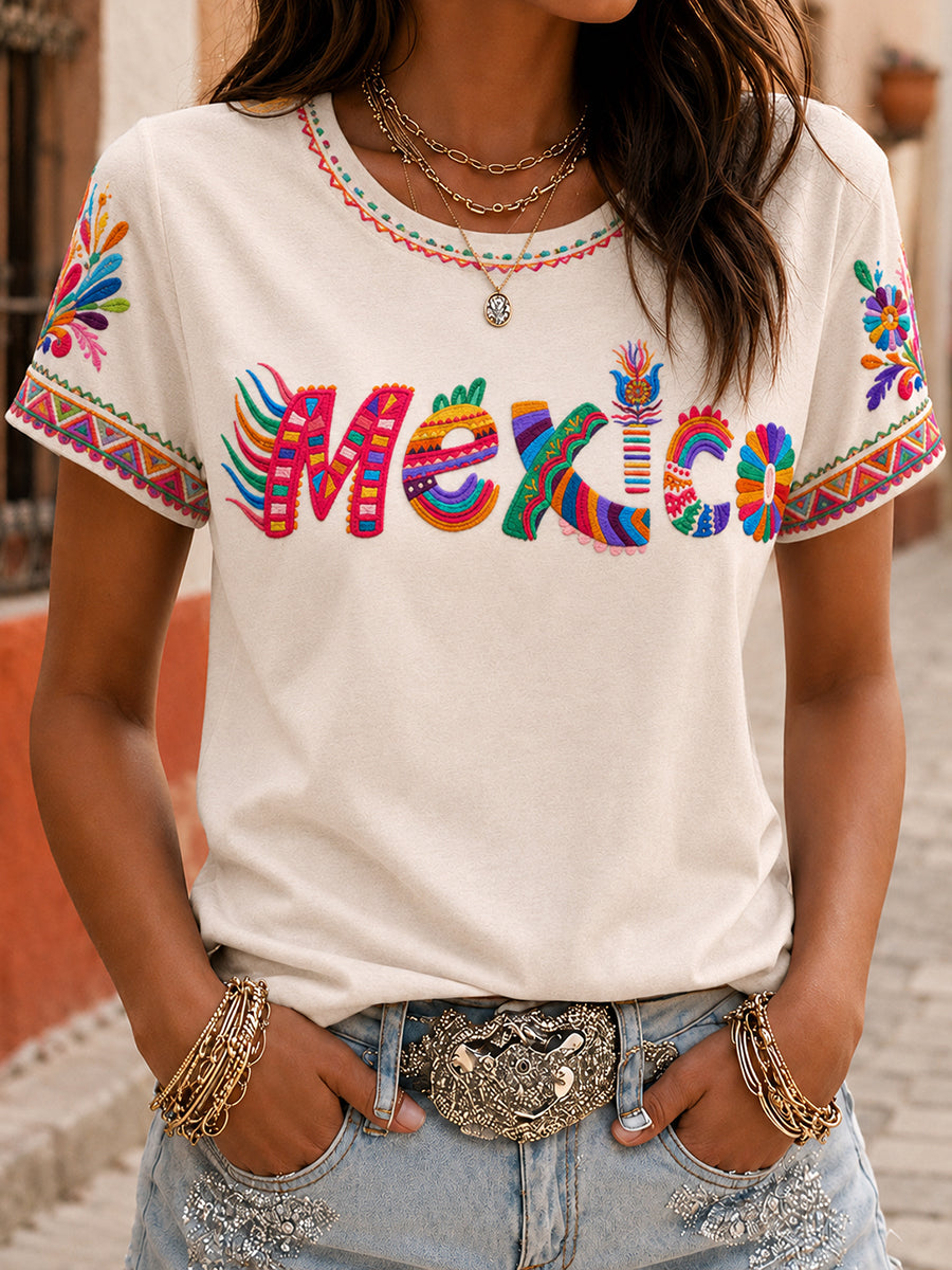 Women's Mexico Guelaguetza Art Printed T-shirt