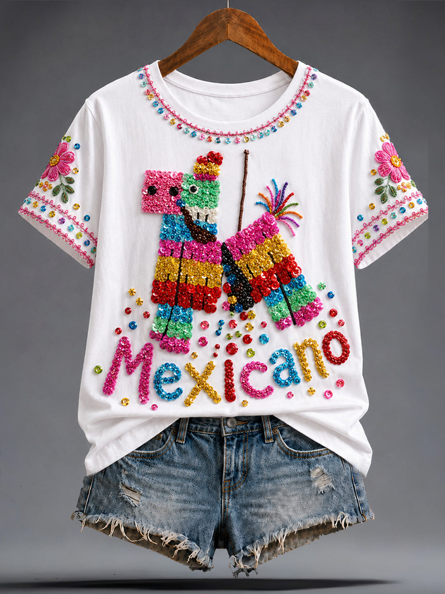 Women's Mexico Guelaguetza Art Printed T-shirt