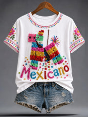 Women's Mexico Guelaguetza Art Printed T-shirt
