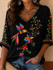 Women's Mexico Guelaguetza Art Printed T-shirt