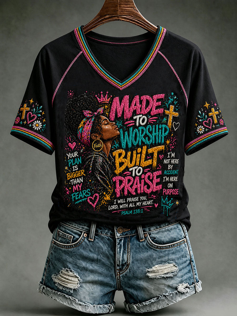 Women's MADE TO WORSHIP BUILT TO PRAISE T-shirt