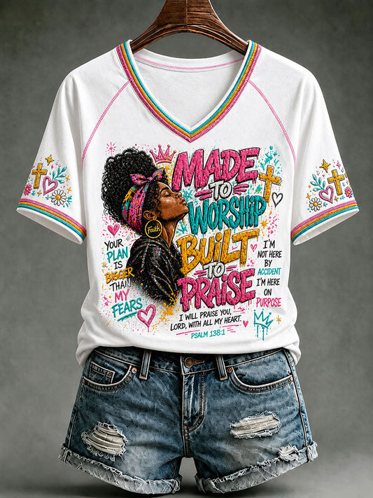 Women's MADE TO WORSHIP BUILT TO PRAISE T-shirt