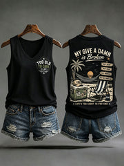 Women’s 'my give a damn is broken' tank tops