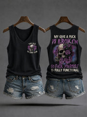 Women's "too old to care club" V-neck vests