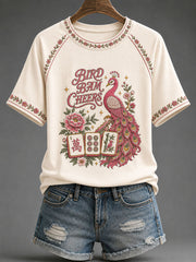 Women's Mahjong Print Casual T-Shirt