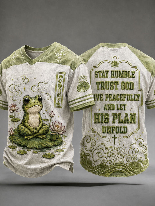 Men's Stay Humble Trust God V-neck T-shirt