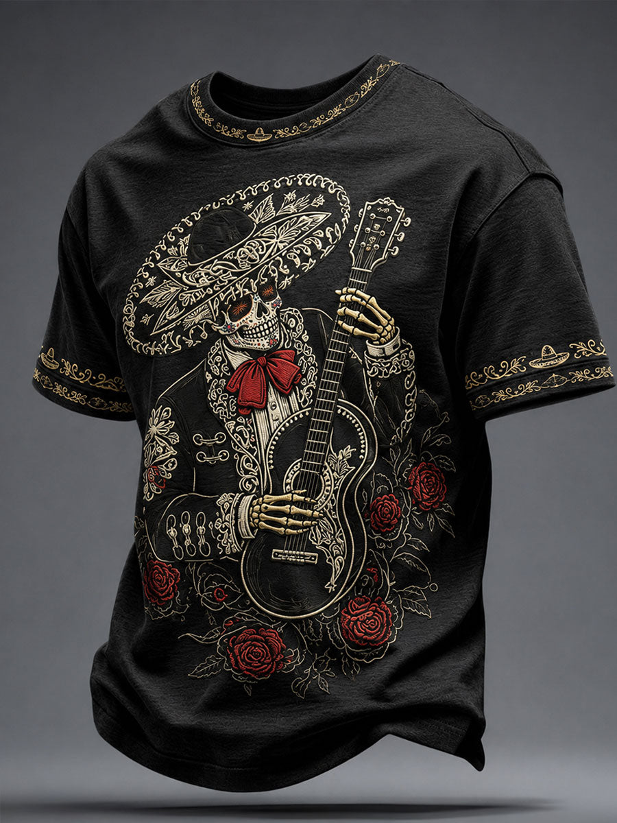 Men's Mariachi Music Lover Mexico Art Printed T-shirt