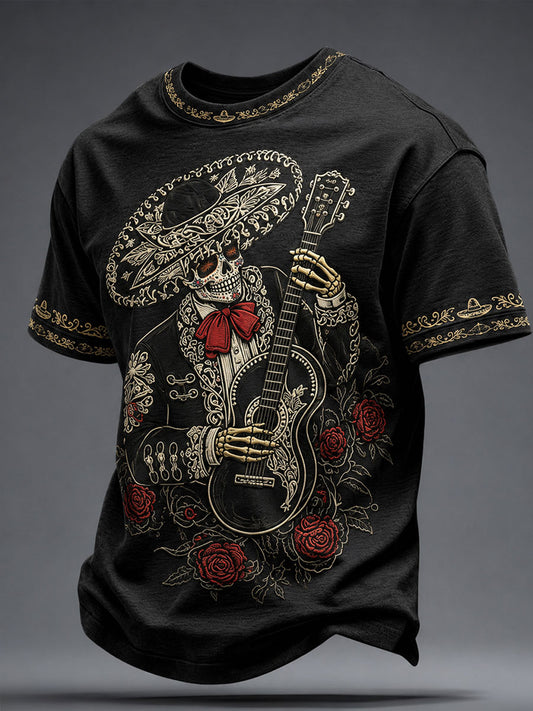 Men's Mariachi Music Lover Mexico Art Printed T-shirt