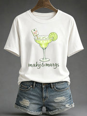 Women's Mahjong Print Casual T-Shirt