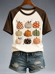 Women's Autumn Art Pumpkin T-shirt