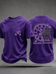 Men's Overdose Awareness Purple Ribbon Print T-shirt