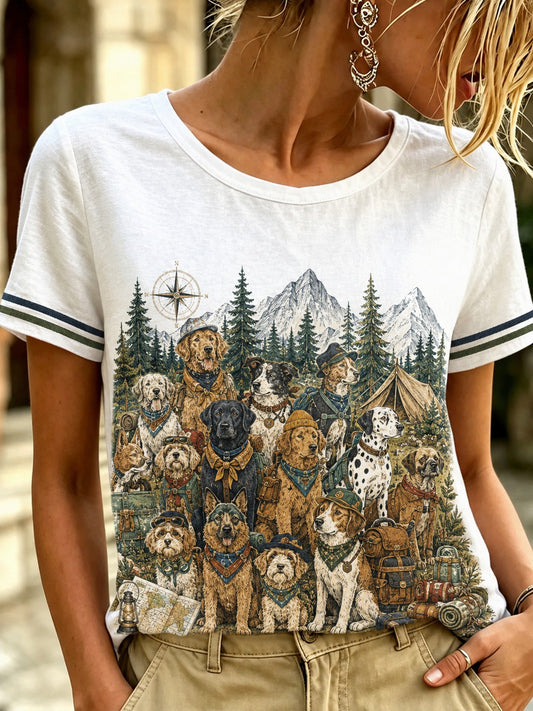 Women's Dog Printed T-shirt