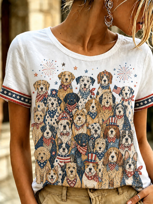 Women's Dog Printed T-shirt