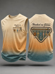 Men's 'Hooked on Jesus' Printed Casual Tank Top