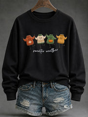 Women's 'Sweater Weather' Printed Casual Sweatshirt