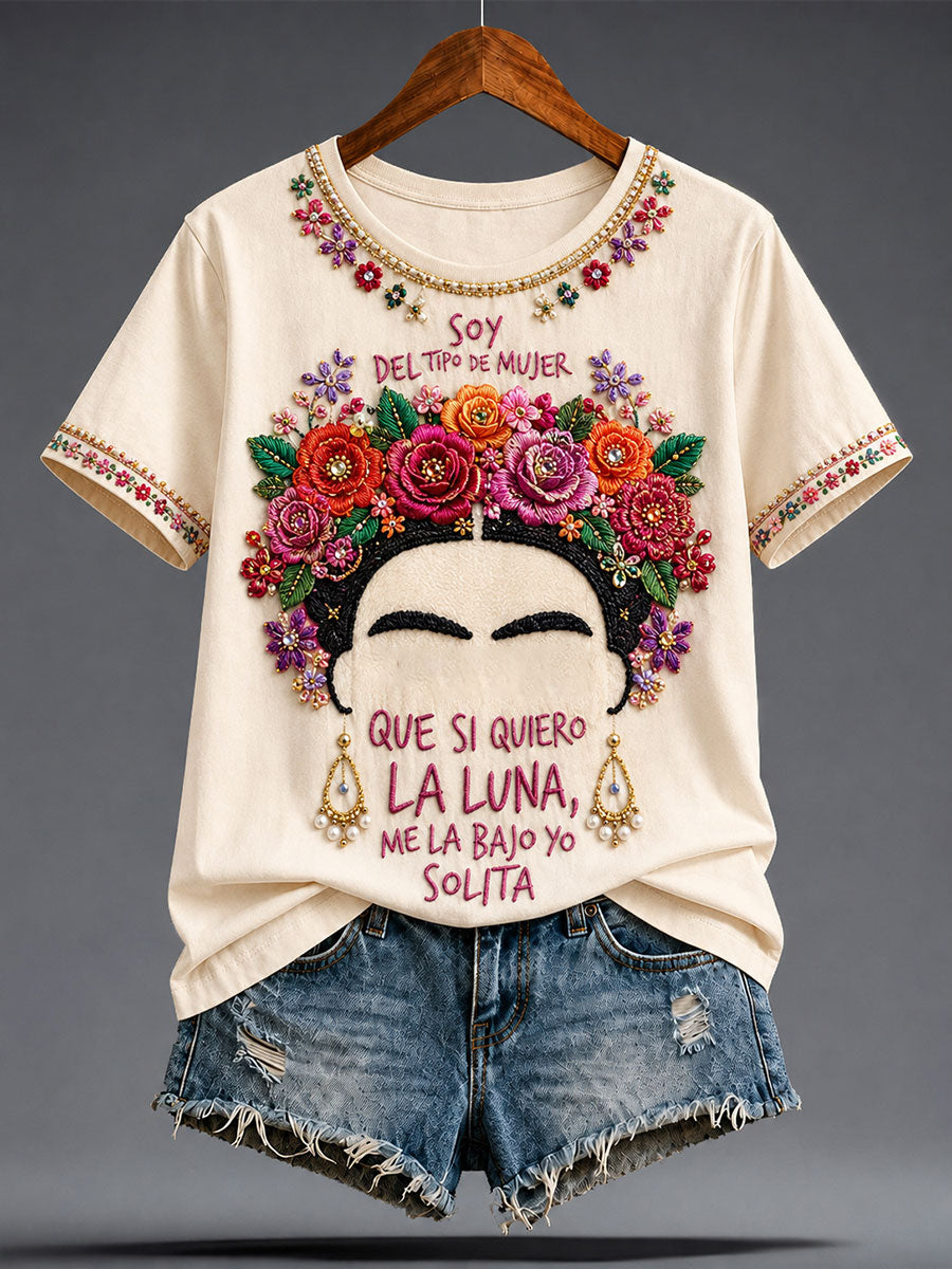 Women's Mexico Floral Art Printed T-shirt