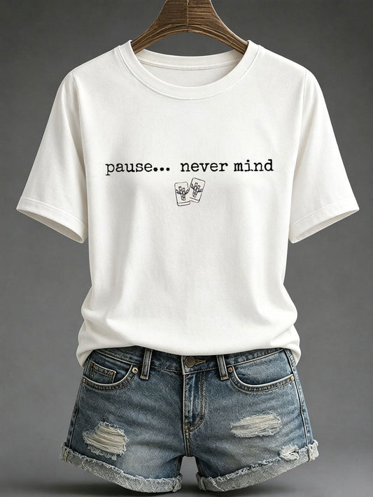 Women's Mahjong Print Casual T-Shirt