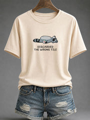 Women's Mahjong Print Casual T-Shirt