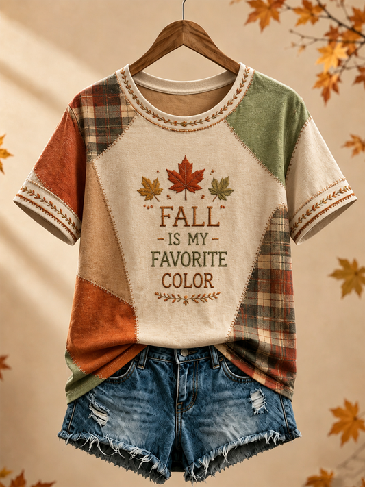 Women's Fall Is My Favorite Color Printed short-sleeved T-shirt
