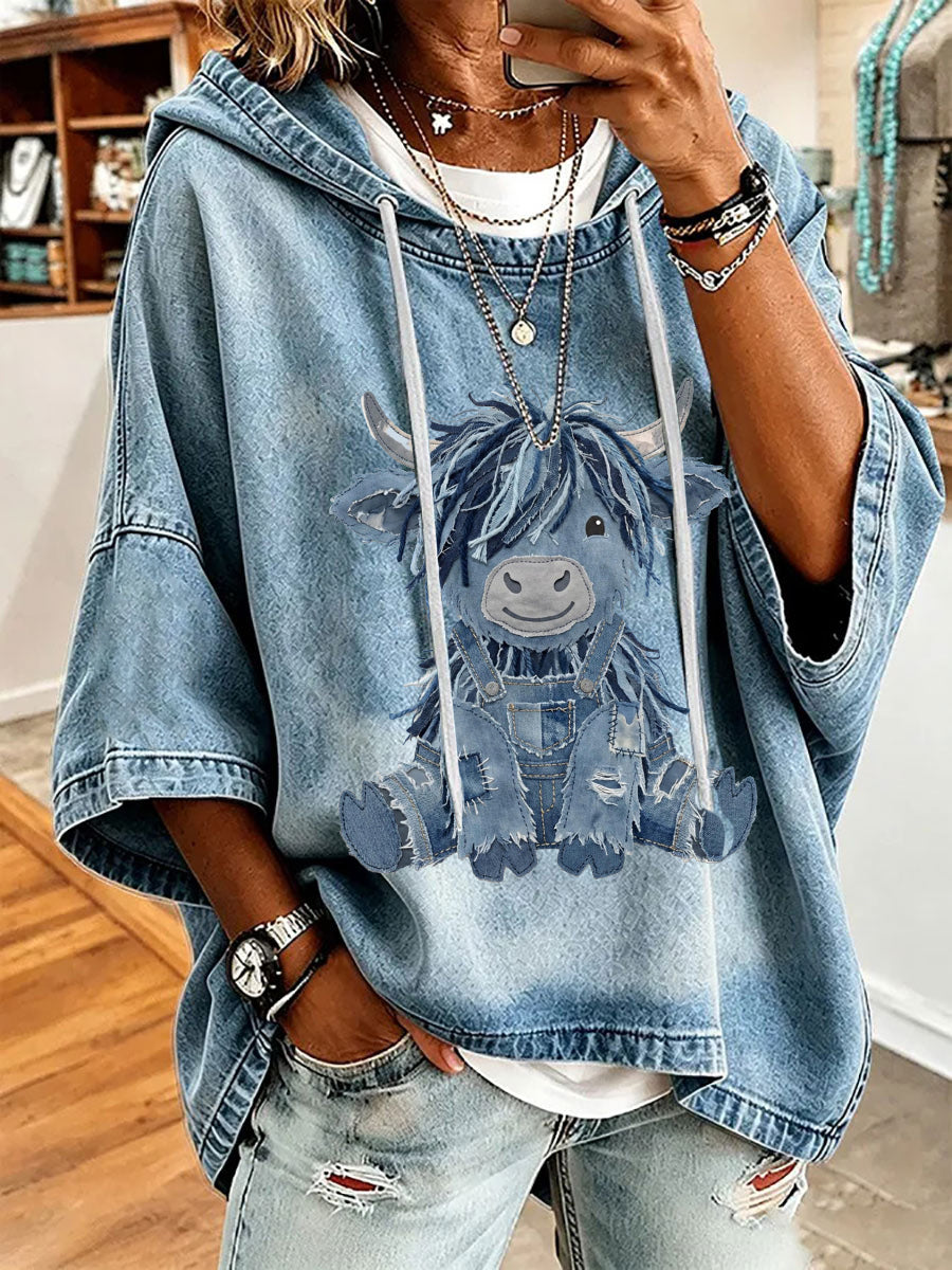 Women’s Cute Highland Cow Print Casual Top