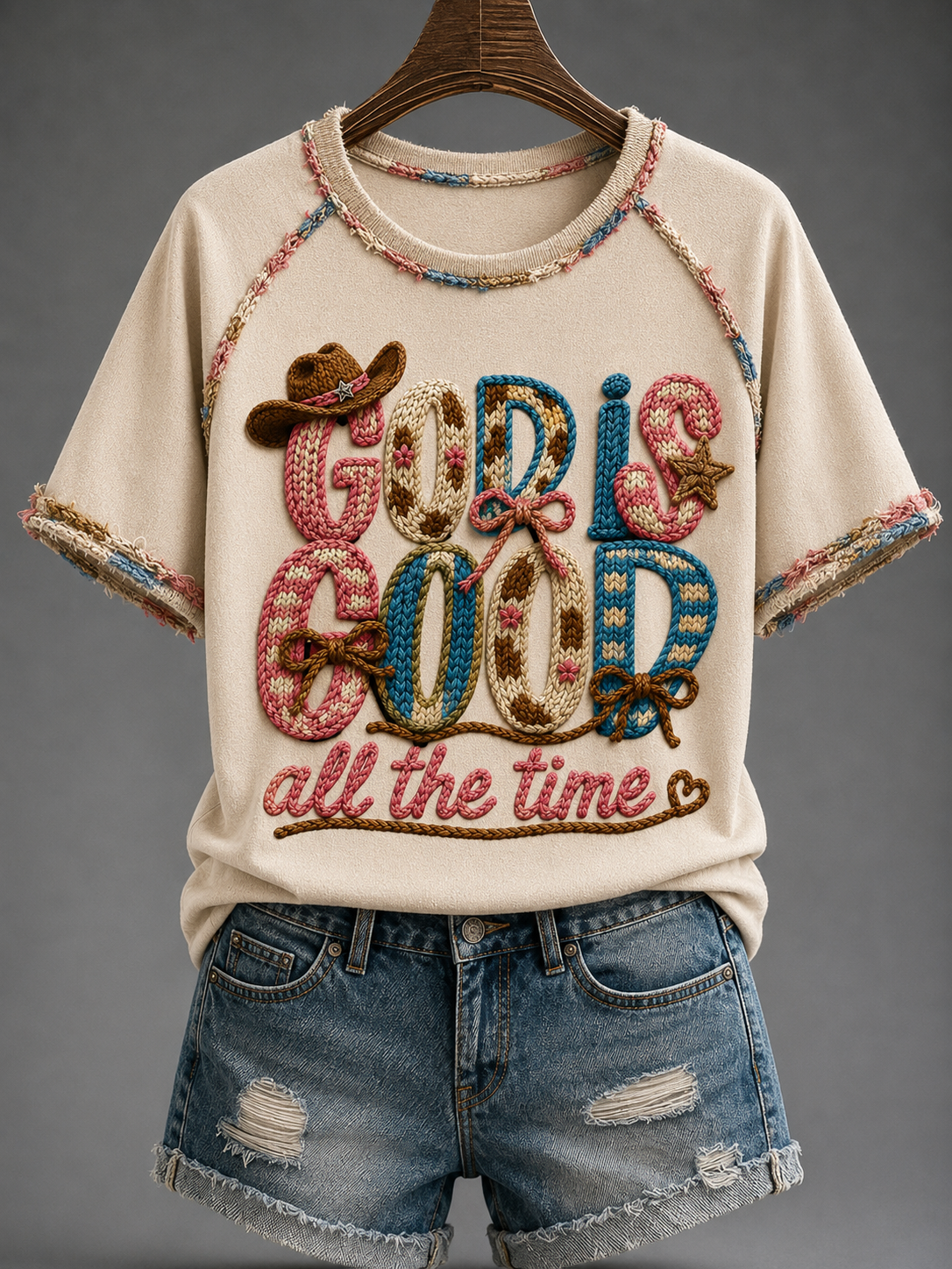 Women's God Is Good All The Time Round Neck Short Sleeve T-shirt