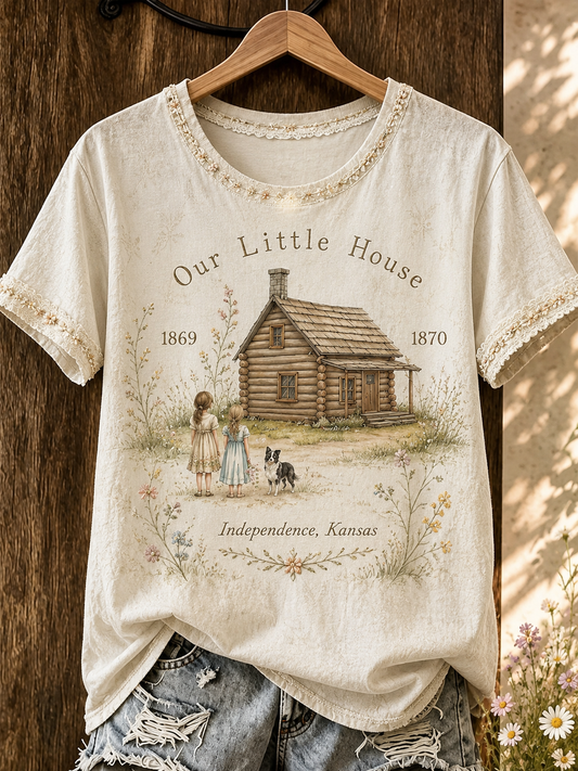 Women's Little House Printed T-shirt