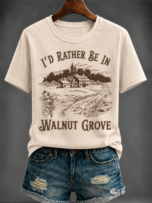 Women's i'd rather be in walnut grove Printed T-shirt