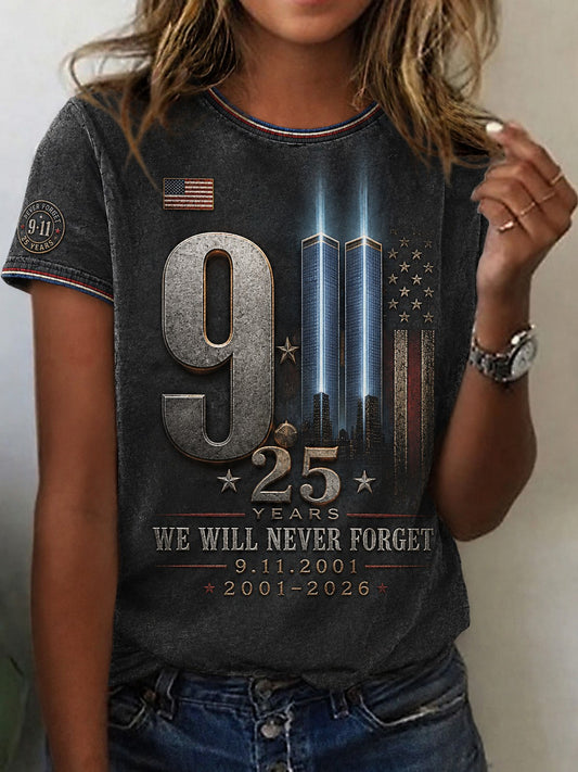 Women's 9.11 Never Forget Printed T-shirt