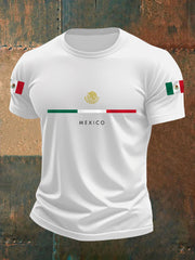 Men's Mexican Flag Print Casual Tee