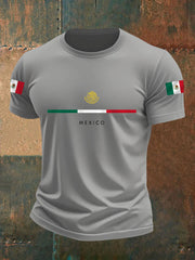 Men's Mexican Flag Print Casual Tee