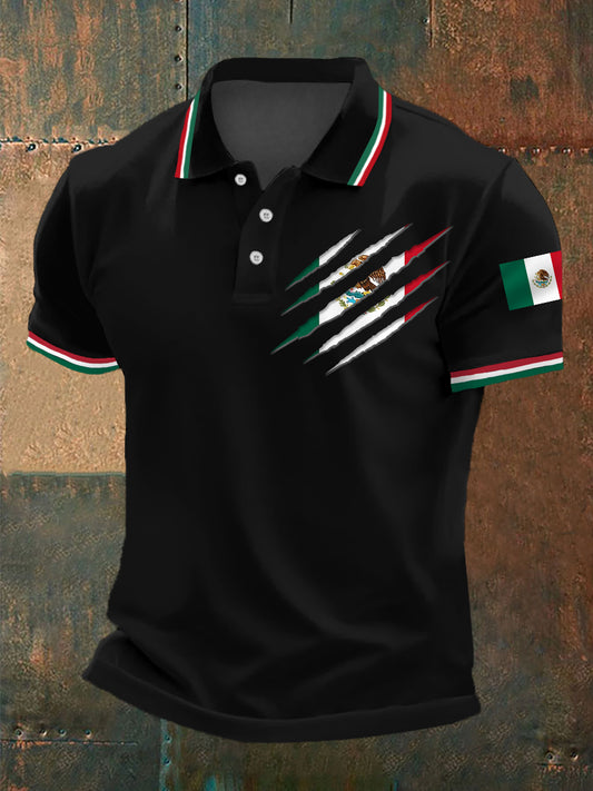 Men's Mexican Flag Print Casual Top
