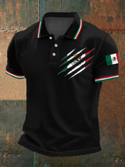 Men's Mexican Flag Print Casual Top