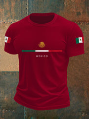 Men's Mexican Flag Print Casual Tee