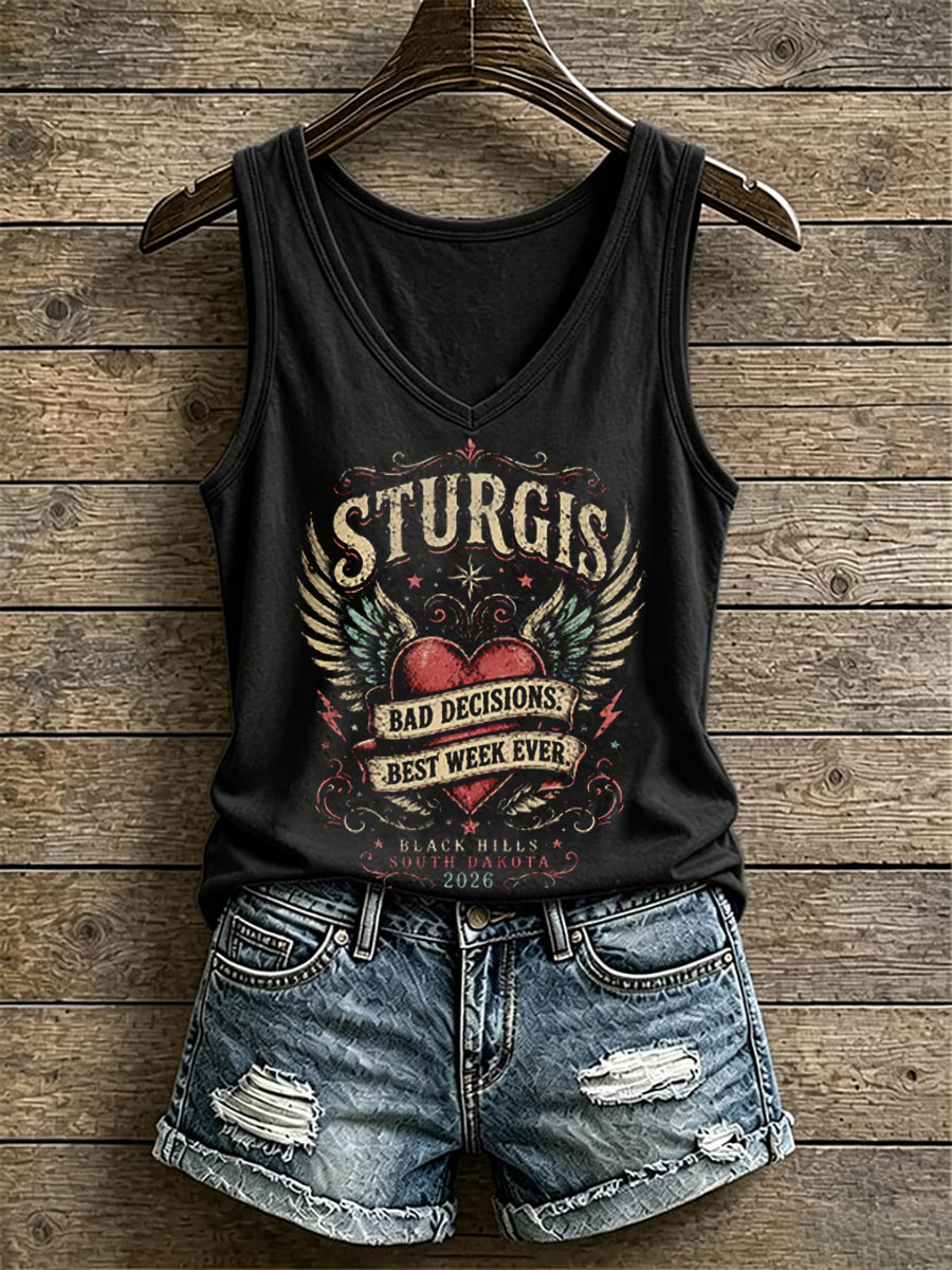 Women's Motorcycle Rally Printed Tank Top