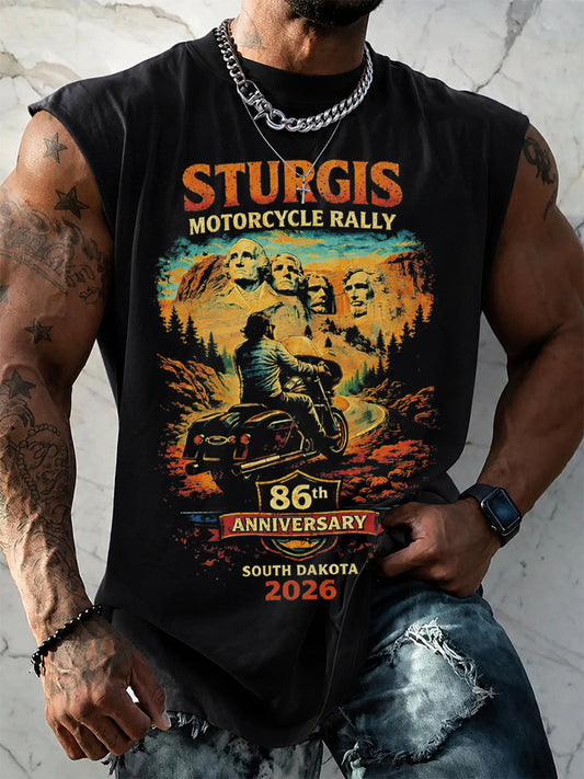 Men's Motorcycle Rally Printed Tank Top