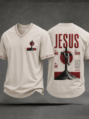 Men's Christian The Way The Truth The Life  V-neck T-shirt