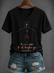 Women's Faith Printed V-neck T-shirt