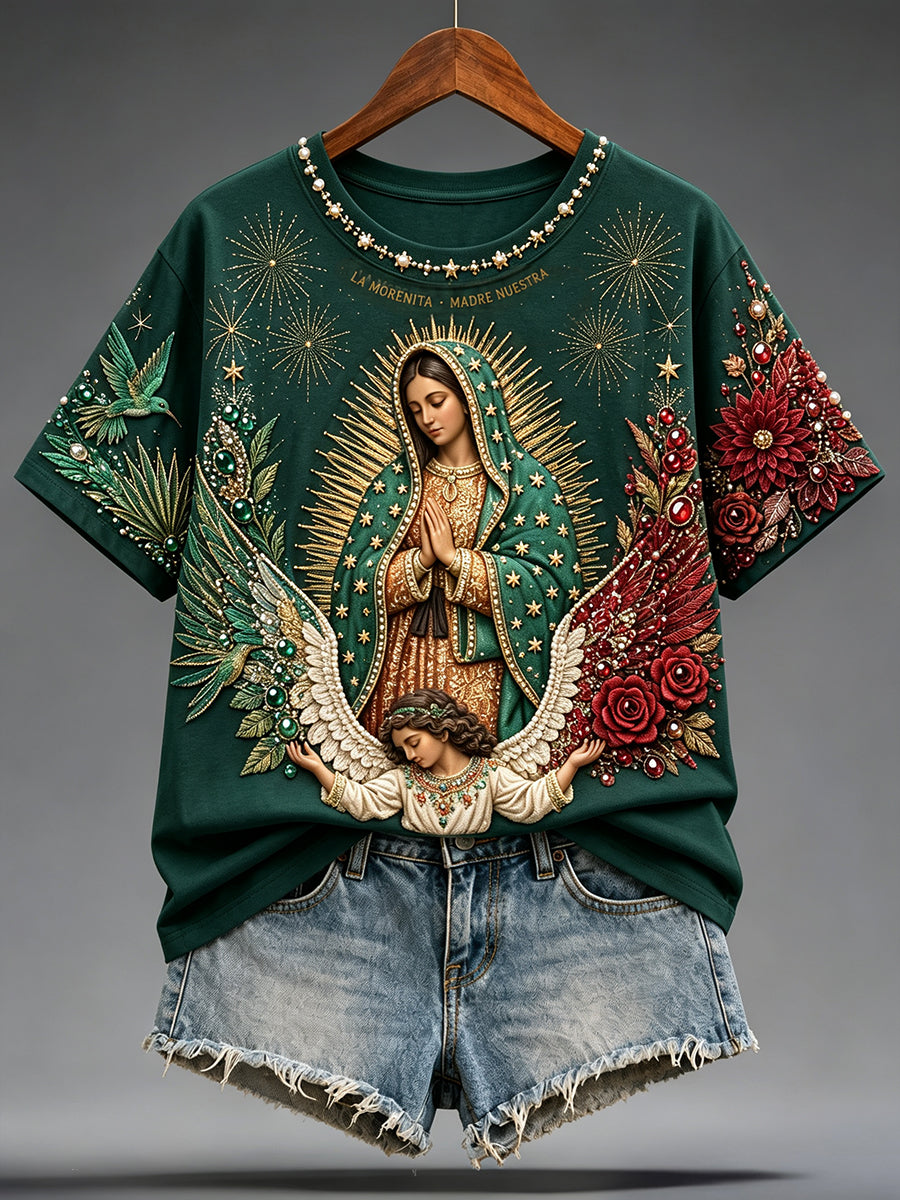 Women's The Assumption Our Lady of Guadalupe Printed T-shirt