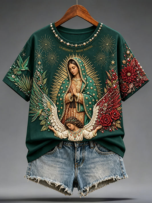 Women's The Assumption Our Lady of Guadalupe Printed T-shirt