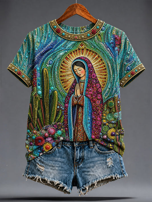 Women's The Assumption Our Lady of Guadalupe Printed T-shirt