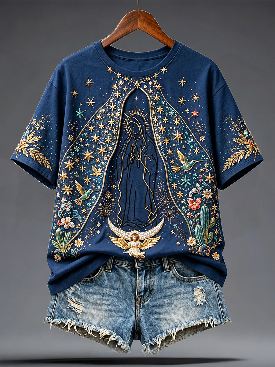 Women's The Assumption Our Lady of Guadalupe Printed T-shirt