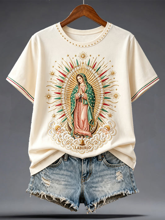 Women's The Assumption Our Lady of Guadalupe Printed T-shirt