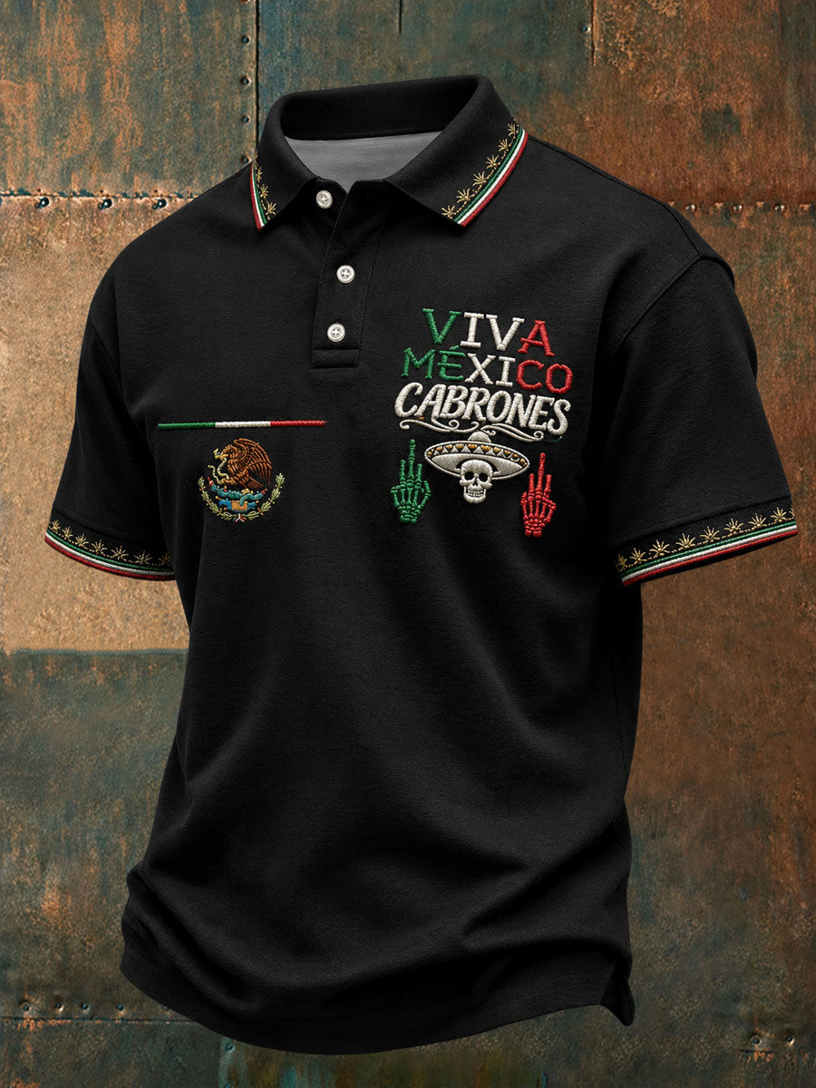 Men's Mexico Independence Day Art Printed Casual Tops
