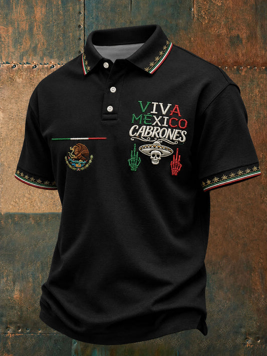 Men's Mexico Independence Day Art Printed Casual Tops
