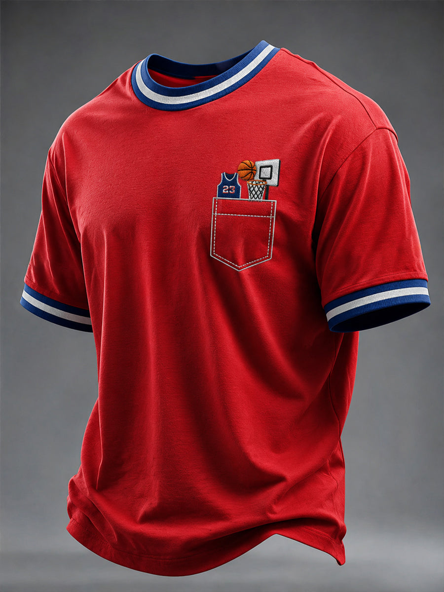 Men's America Basketball Printed T-shirt