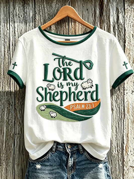 Women's faith-themed fun slogan pattern printed casual short-sleeve T-shirt