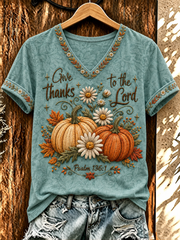 Women's Give Thanks To The Lord short-sleeved T-shirt